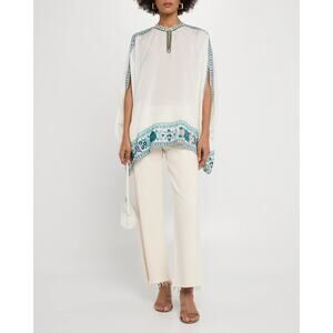 Johnny Was Xanthi Floral & Geometric-Embroidered Poncho